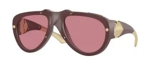 Burberry BE4433U 414075 แว่นกันแดดสีเบอร์กันดีรับเบอร์เลนส์ม่วงเข้มทรงนักบิน Aviator