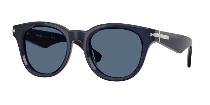 Burberry BE4439 412080 แว่นกันแดดทรงกลมอะซิเตทน้ำเงิน เลนส์น้ำเงินเข้ม ผู้ชาย