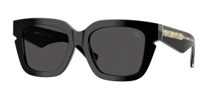 Burberry BE4453F 300187 แว่นกันแดดอะซิเตทดำขัดเงา เลนส์เทาเข้ม ผู้หญิง