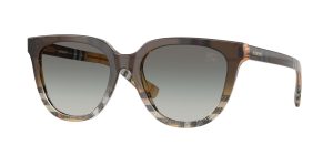 Burberry BE4469F 420211 แว่นกันแดดกรอบสีทรายลายหมากรุก Check Gradient เลนส์ไล่ระดับสีเทา ผู้หญิง