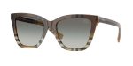 Burberry BE4470F 420211 แว่นกันแดดทรงสี่เหลี่ยมสีทรายลายหมากรุก Check Gradient เลนส์ไล่ระดับสีเทา ผู้หญิง