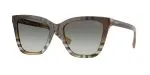 Burberry BE4470F 420211 แว่นกันแดดทรงสี่เหลี่ยมสีทรายลายหมากรุก Check Gradient เลนส์ไล่ระดับสีเทา ผู้หญิง