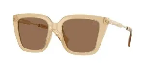 Burberry BE4473U 419873 แว่นกันแดดกรอบสีเหลืองลาย Engraved Check เลนส์น้ำตาลเข้ม ผู้หญิง