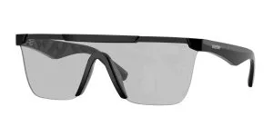 Burberry BE4480D 300169 แว่นกันแดดทรง Shield สีดำลาย Tampo เงิน