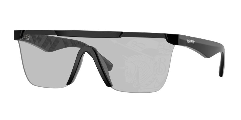 Burberry BE4480D 300169 แว่นกันแดดทรง Shield สีดำลาย Tampo เงิน Burberry BE4480D 300169 แว่นกันแดดทรง Shield สีดำลาย Tampo เงิน