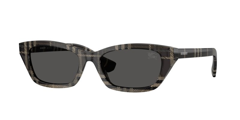 Burberry BE4488 419987 แว่นกันแดดลาย Check Grey สำหรับผู้หญิง ทรงสี่เหลี่ยม