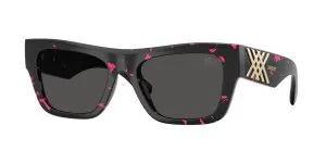 Burberry BE4490U 412687 แว่นกันแดดกรอบ Fucsia Havana เลนส์เทาเข้ม ผู้หญิง