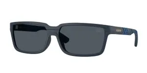 Burberry BE4495D 424087 แว่นกันแดดกรอบน้ำเงินด้านลาย Textured Check เลนส์เทาเข้ม ผู้ชาย