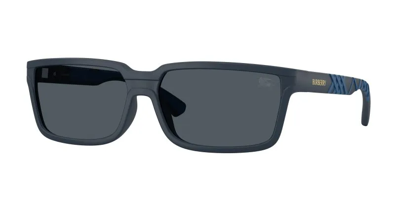 Burberry BE4495D 424087 แว่นกันแดดกรอบน้ำเงินด้านลาย Textured Check เลนส์เทาเข้ม ผู้ชาย Burberry BE4495D 424087 แว่นกันแดดกรอบน้ำเงินด้านลาย Textured Check เลนส์เทาเข้ม ผู้ชาย
