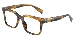 Dolce & Gabbana DG3422 3063 แว่นสายตาแถบน้ำตาล สำหรับผู้ชาย