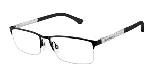 Emporio Armani EA1041 3094 แว่นสายตากรอบโลหะดำรับเบอร์ Half Rim สำหรับผู้ชาย