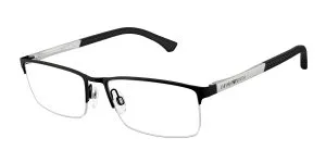 Emporio Armani EA1041 3094 แว่นสายตากรอบโลหะดำรับเบอร์ Half Rim สำหรับผู้ชาย