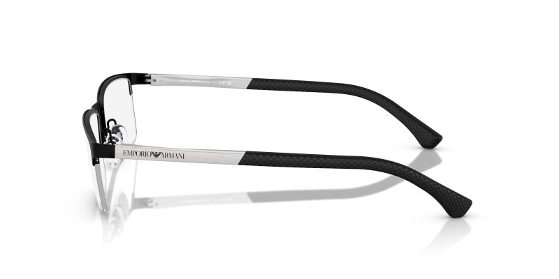 แว่นสายตา Emporio Armani EA1041 3094 มุมข้าง ขาอลูมิเนียมโลโก้นกอินทรีสลัก low-key