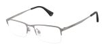 Emporio Armani EA1044TD 3032 แว่นสายตาไทเทเนียม Brushed Gunmetal Rectangle Asian Fit สำหรับผู้ชาย