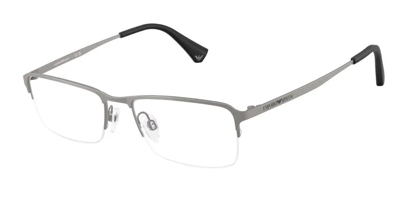Emporio Armani EA1044TD 3032 แว่นสายตาไทเทเนียม Brushed Gunmetal Rectangle Asian Fit สำหรับผู้ชาย