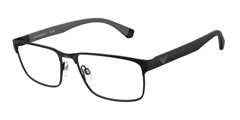 Emporio Armani EA1105 3014 แว่นสายตาโลหะดำด้าน Rectangle สำหรับผู้ชาย