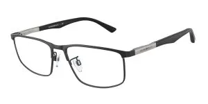 Emporio Armani EA1131 3001 แว่นสายตาโลหะดำด้าน Pillow ขาอลูมิเนียม สำหรับผู้ชาย