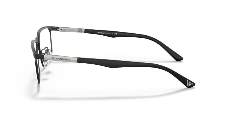 แว่นสายตา Emporio Armani EA1131 3001 มุมข้าง Pillow ดำด้าน Aluminum