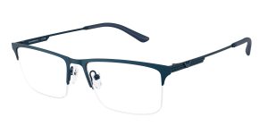 Emporio Armani EA1177 3424 แว่นสายตาโลหะ Metalized Blue Rectangle Slim สำหรับผู้ชาย