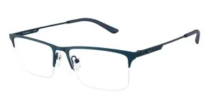 Emporio Armani EA1177 3424 แว่นสายตาโลหะ Metalized Blue Rectangle Slim สำหรับผู้ชาย