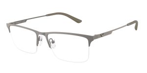Emporio Armani EA1177 3425 แว่นสายตาโลหะ Matte Grey Rectangle สำหรับผู้ชาย