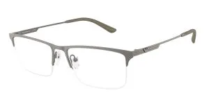 Emporio Armani EA1177 3425 แว่นสายตาโลหะ Matte Grey Rectangle สำหรับผู้ชาย
