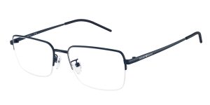 Emporio Armani EA1180D 3018 แว่นสายตาโลหะน้ำเงินด้าน Pillow Asian Fit สำหรับผู้ชาย