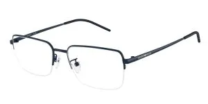 Emporio Armani EA1180D 3018 แว่นสายตาโลหะน้ำเงินด้าน Pillow Asian Fit สำหรับผู้ชาย