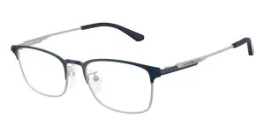 Emporio Armani EA1181D 3018 แว่นสายตาโลหะ Matte Blue Silver Pillow Asian Fit สำหรับผู้ชาย