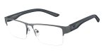 Emporio Armani EA1182 3010 แว่นสายตาโลหะ Rubberized Grey Rectangle สำหรับผู้ชาย