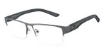 Emporio Armani EA1182 3010 แว่นสายตาโลหะ Rubberized Grey Rectangle สำหรับผู้ชาย
