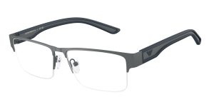Emporio Armani EA1182 3010 แว่นสายตาโลหะ Rubberized Grey Rectangle สำหรับผู้ชาย