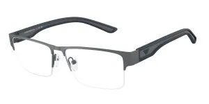 Emporio Armani EA1182 3010 แว่นสายตาโลหะ Rubberized Grey Rectangle สำหรับผู้ชาย