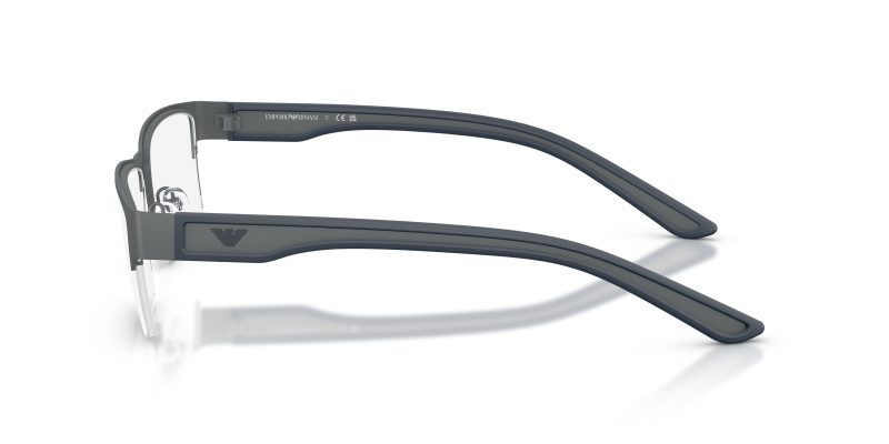 แว่นสายตา Emporio Armani EA1182 3010 มุมข้าง Rectangle Rubberized Grey Navy