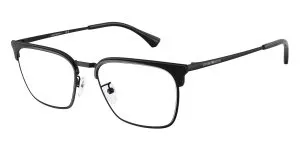 Emporio Armani EA1186D 3001 แว่นสายตาโลหะดำด้าน Square XL Asian Fit สำหรับผู้ชาย
