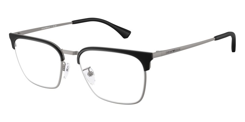Emporio Armani EA1186D 3003 แว่นสายตาโลหะ Matte Gunmetal Square Asian Fit สำหรับผู้ชาย