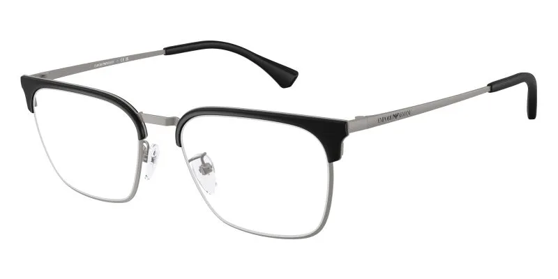 Emporio Armani EA1186D 3003 แว่นสายตาโลหะ Matte Gunmetal Square Asian Fit สำหรับผู้ชาย