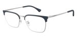 Emporio Armani EA1186D 3015 แว่นสายตาโลหะเงินด้าน Square XL Asian Fit สำหรับผู้ชาย