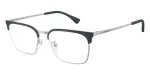 Emporio Armani EA1186D 3015 แว่นสายตาโลหะเงินด้าน Square XL Asian Fit สำหรับผู้ชาย