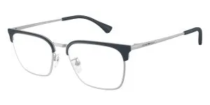 Emporio Armani EA1186D 3015 แว่นสายตาโลหะเงินด้าน Square XL Asian Fit สำหรับผู้ชาย