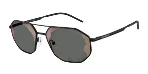 Emporio Armani EA2147 30017G แว่นกันแดดโลหะดำด้าน Geometric Red Mirror สำหรับผู้ชาย