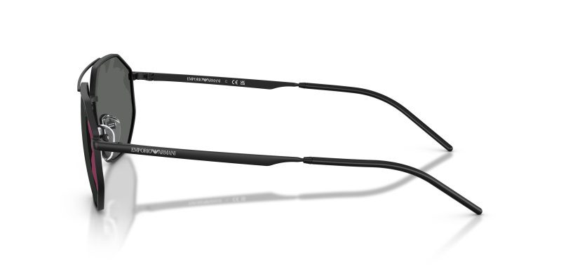 แว่นกันแดด Emporio Armani EA2147 30017G มุมข้าง Geometric Black Red Mirror