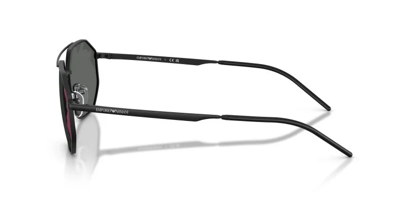 แว่นกันแดด Emporio Armani EA2147 30017G มุมข้าง Geometric Black Red Mirror