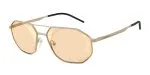 Emporio Armani EA2147 30027L แว่นกันแดดโลหะ Pale Gold Geometric Brown Mirror สำหรับผู้ชาย
