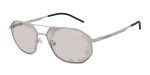 Emporio Armani EA2147 30157F แว่นกันแดดโลหะเงินด้าน Irregular XL Smoke Mirror Black