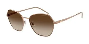 Emporio Armani EA2161 340013 แว่นกันแดดโลหะ Matte Tundra Irregular เลนส์น้ำตาลไล่ระดับ สำหรับผู้หญิง