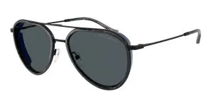 Emporio Armani EA2163 300180 แว่นกันแดดโลหะดำด้าน Aviator XL สำหรับผู้ชาย