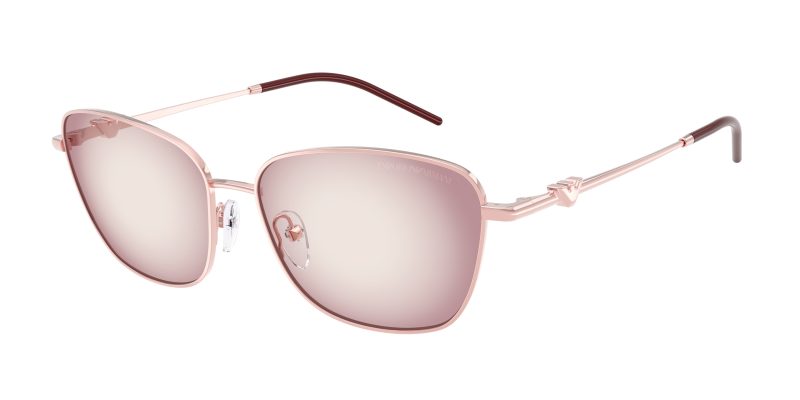 Emporio Armani EA2170 34268H แว่นกันแดดโลหะชมพู Irregular XL Pink Violet Lens สำหรับผู้หญิง
