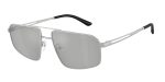 Emporio Armani EA2173 30458V แว่นกันแดดโลหะเงินด้าน Aviator XL มิเรอร์เงิน สำหรับผู้ชาย