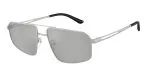 Emporio Armani EA2173 30458V แว่นกันแดดโลหะเงินด้าน Aviator XL มิเรอร์เงิน สำหรับผู้ชาย